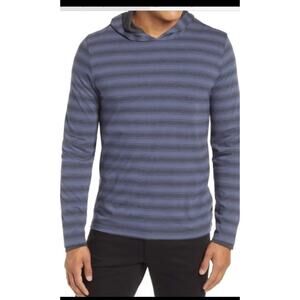 Vince double layer hoodie Size XL blue striped long sleeved Casual Y2K Comfy